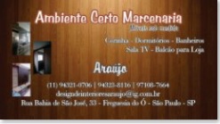 Cartão de Visita Ambiente Certo Marcenaria