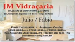 Cartão de Visita JM Vidraçaria