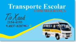 Cartão de Visita Tio Xaxa Transporte Escolar